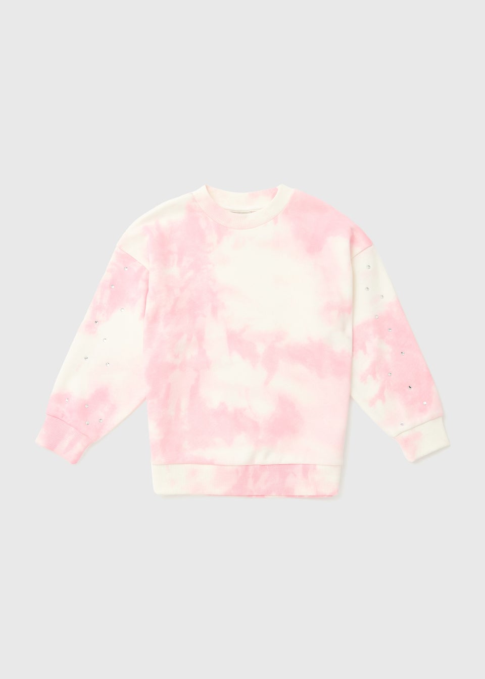 Kids Pink Tie Dye Embellished Sweatshirt (7-13yrs)