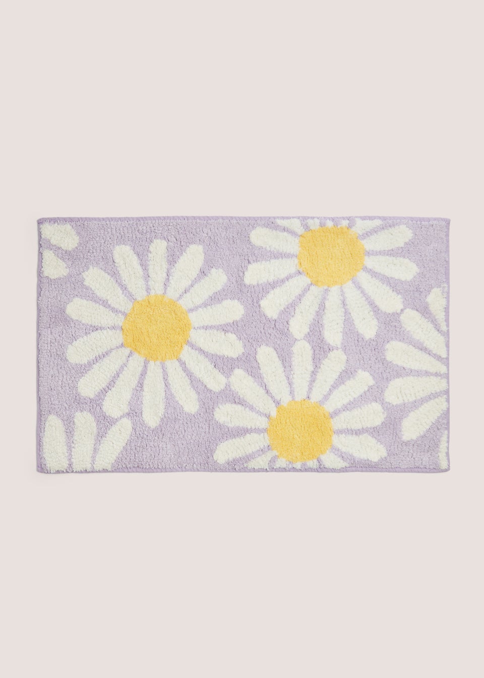 Purple Daisy Print Bath Mat (45cm x 75cm)