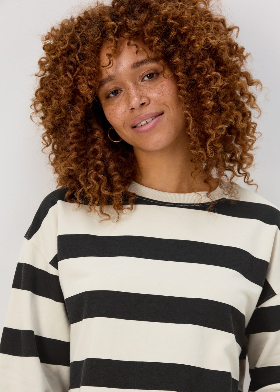 Black & Cream Stripe Sweatshirt