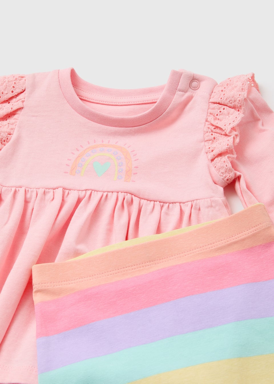 Girls Pink Rainbow Stripe Set (Newborn-23mths)