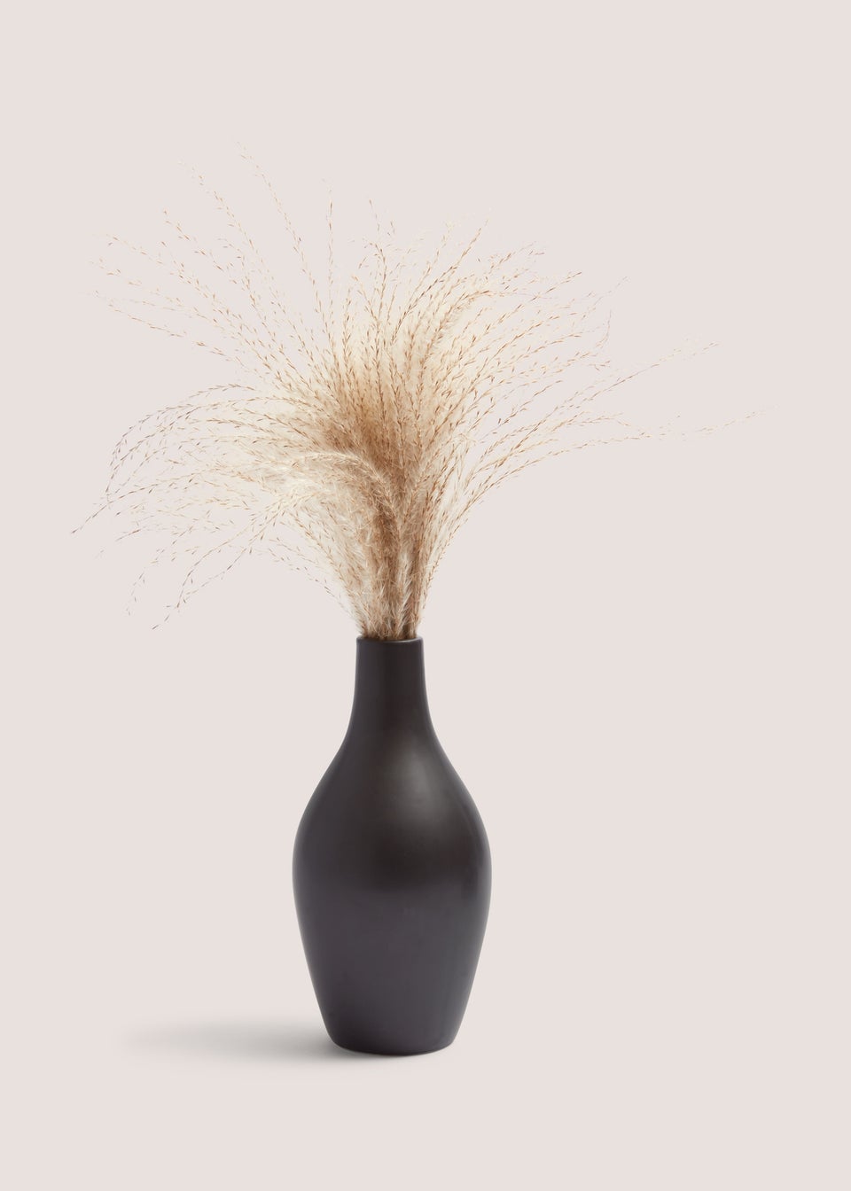 Black Vase with Pampas (40cm x 11cm x 11cm)