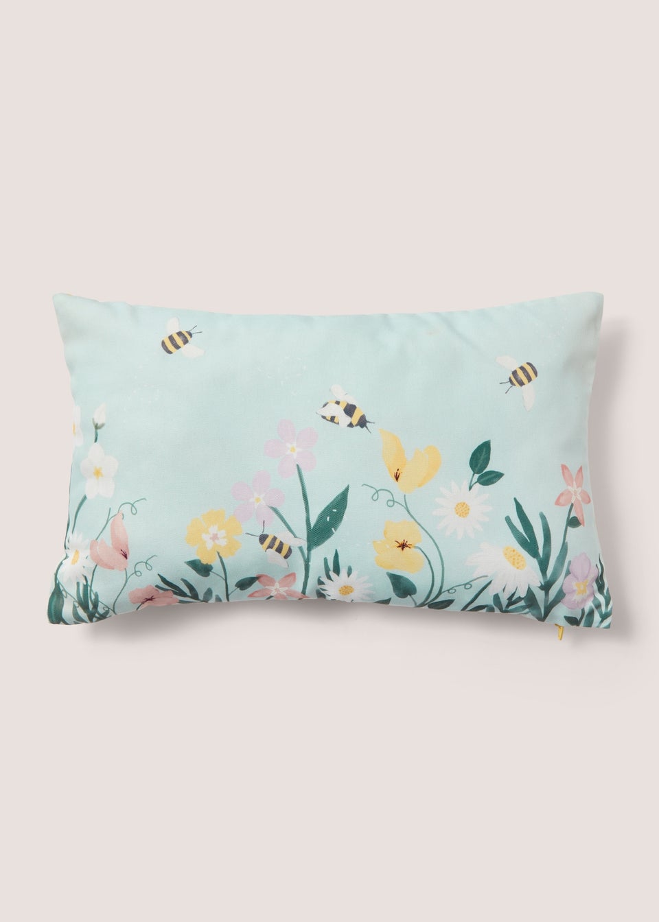 Blue & Yellow Bee Meadow Cushion (30cm x 50cm)