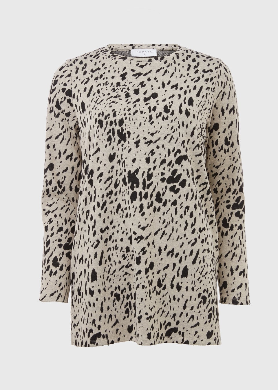 Monochrome Jacquard Leopard Print Tunic