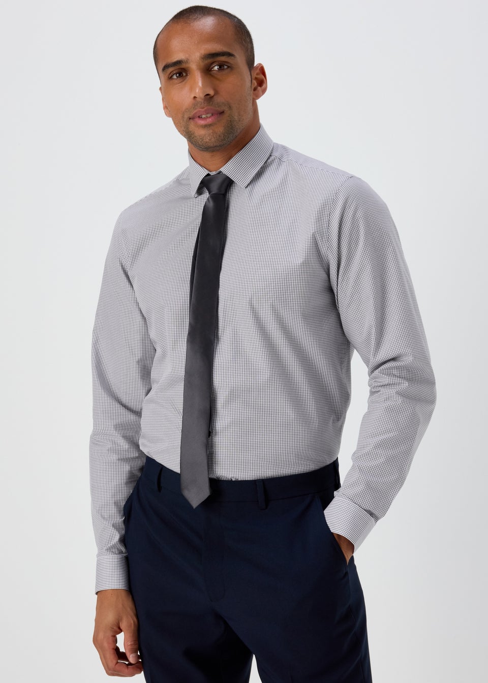 Taylor Wright Grey Long Sleeve Formal Shirt