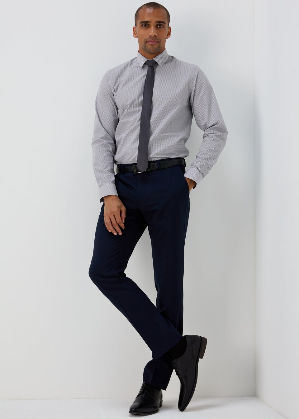 Taylor Wright Grey Long Sleeve Formal Shirt - Matalan