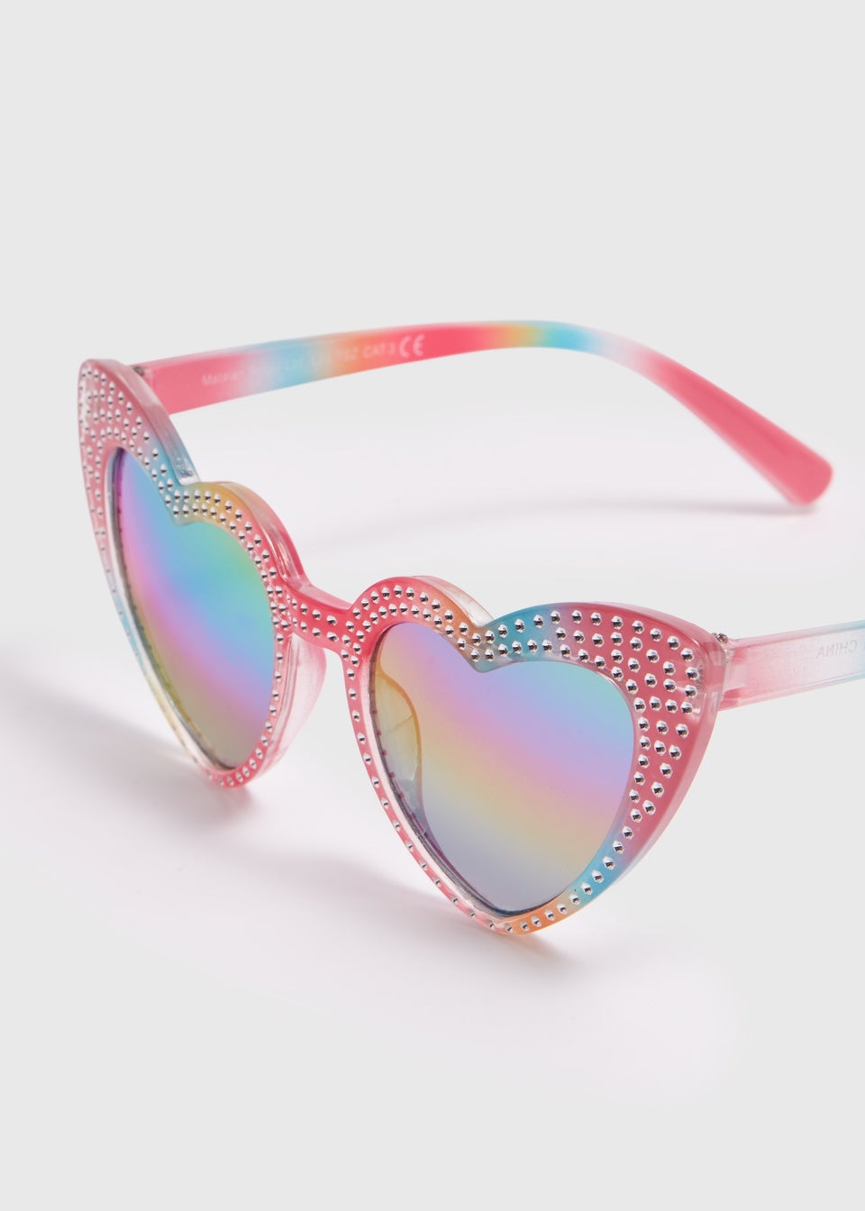 Girls Multicolour Rainbow Sparkle Heart Sunglasses