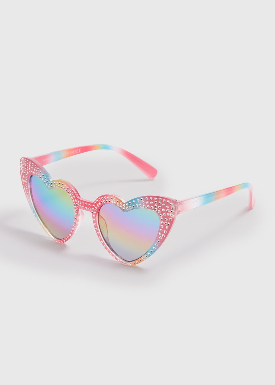 Girls Multicolour Rainbow Sparkle Heart Sunglasses