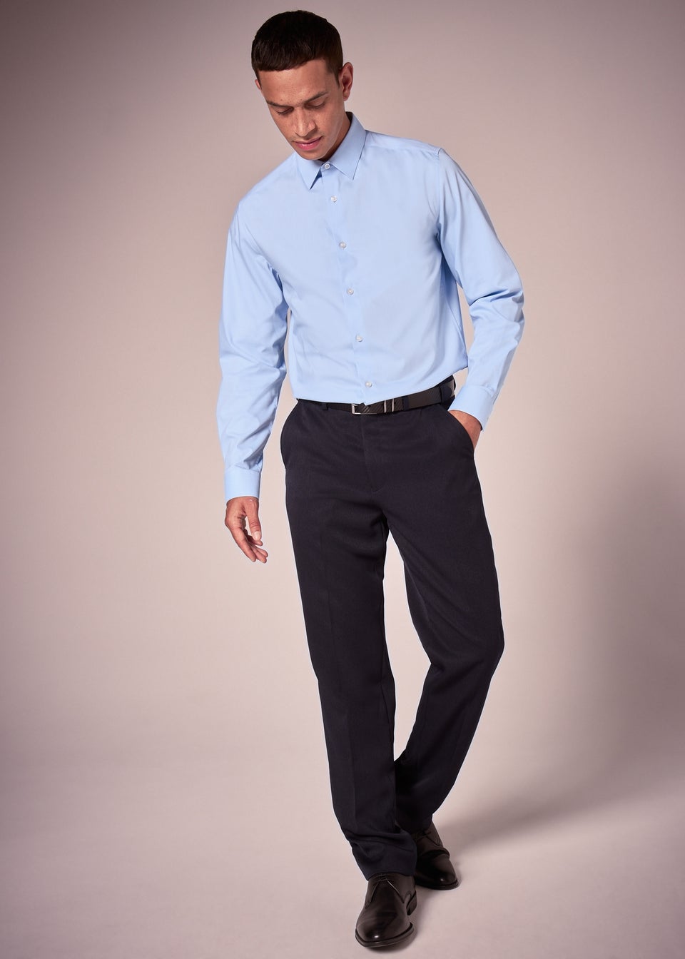 Taylor & Wright Blue Textured Regular Fit Shirt