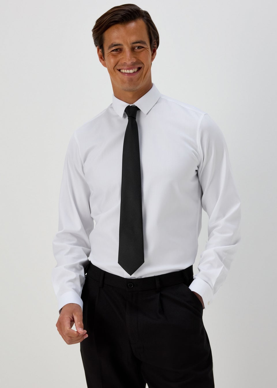 Taylor & Wright White Slim Fit Twill Shirt