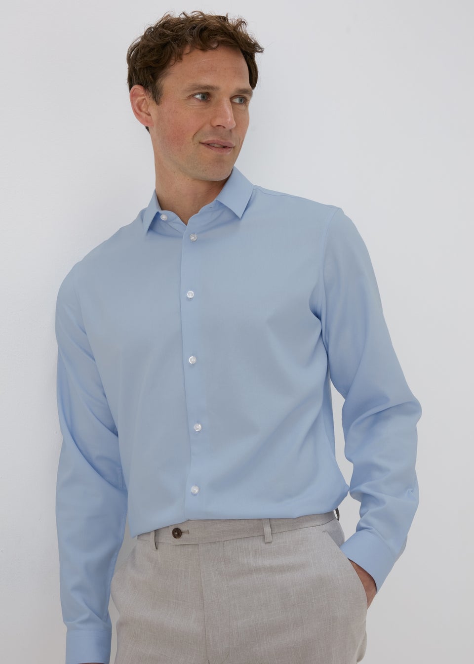 Taylor & Wright Blue Slim Fit Twill Shirt