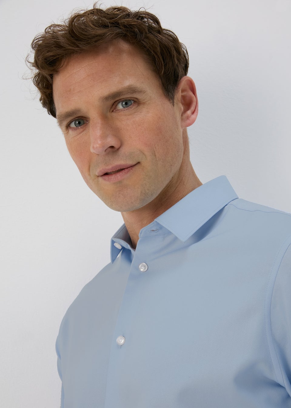 Taylor & Wright Blue Slim Fit Twill Shirt
