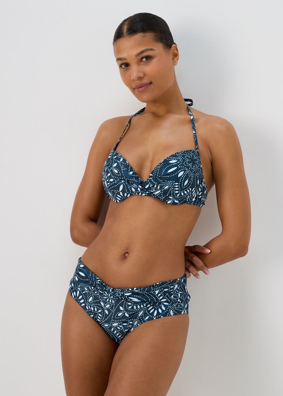 Navy Paisley Underwired Bikini Top