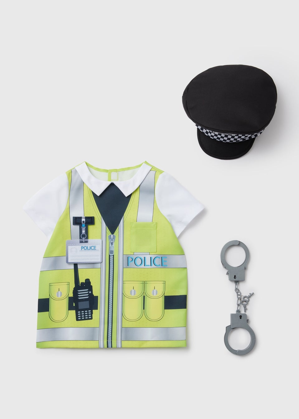 Kids Black & Green Police Officer Fancy Dress Costume (3-9yrs)