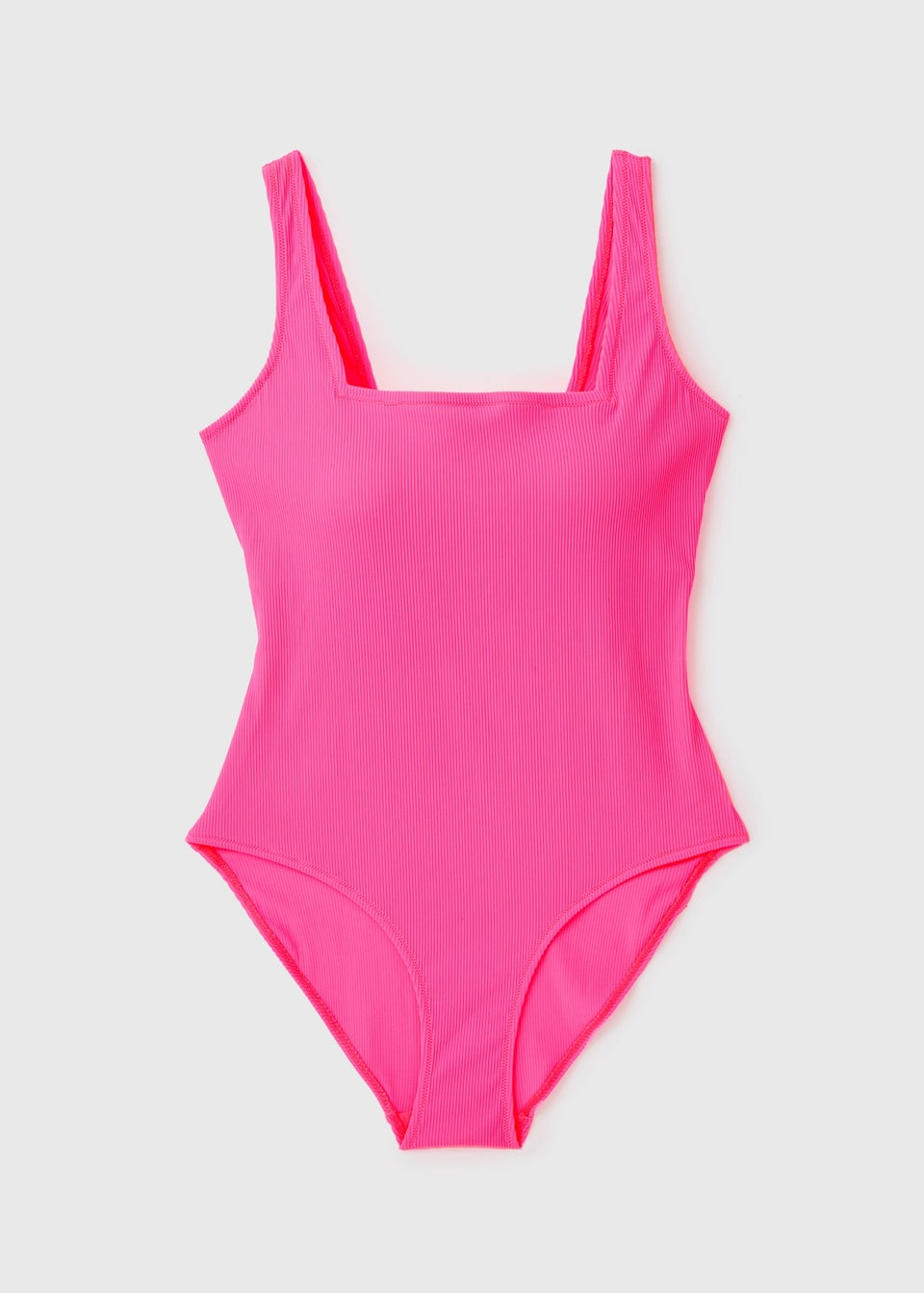 Papaya Pink Ribbed Mini Swimsuit