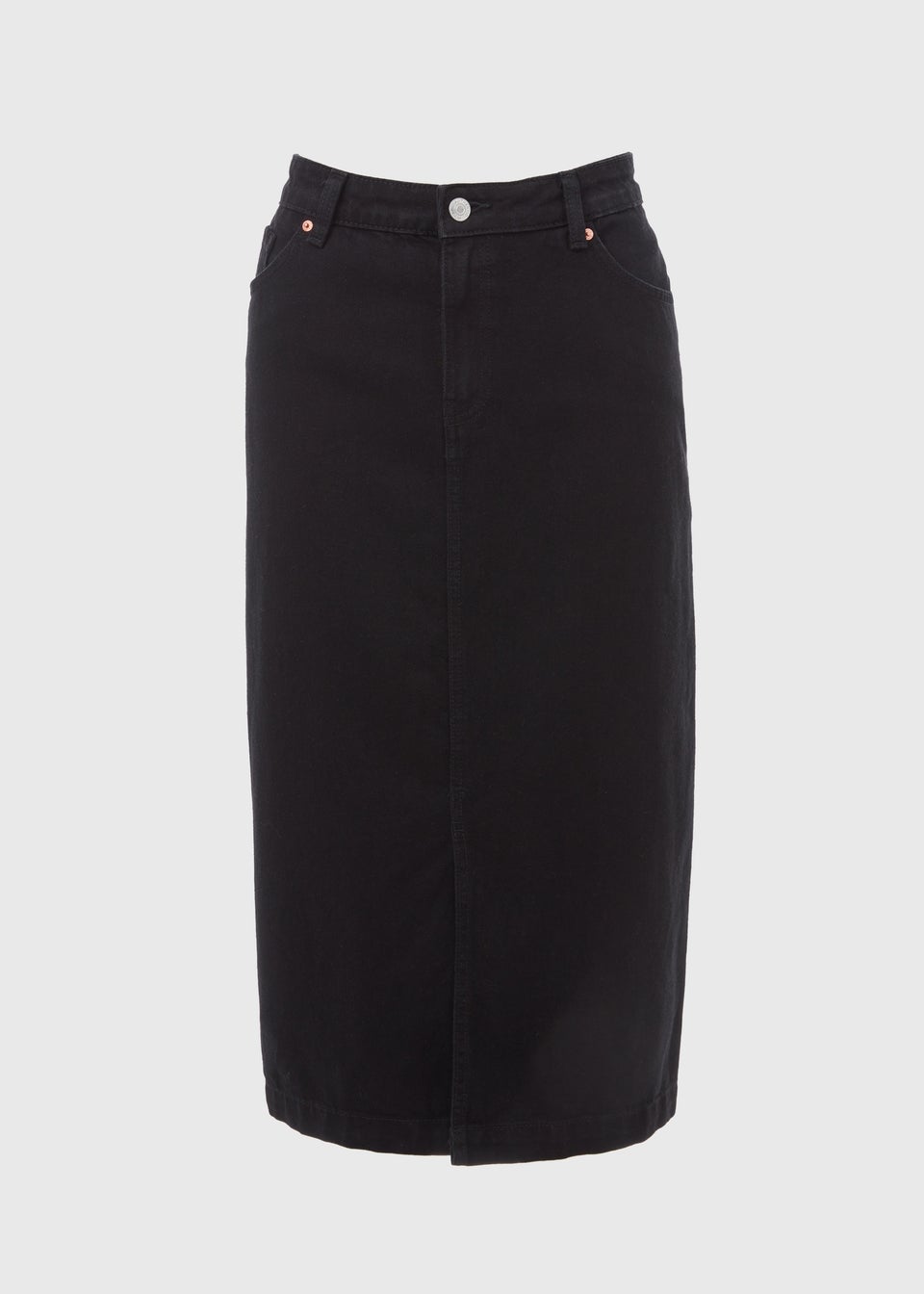 Papaya Petite Black Denim Midi Skirt - Matalan