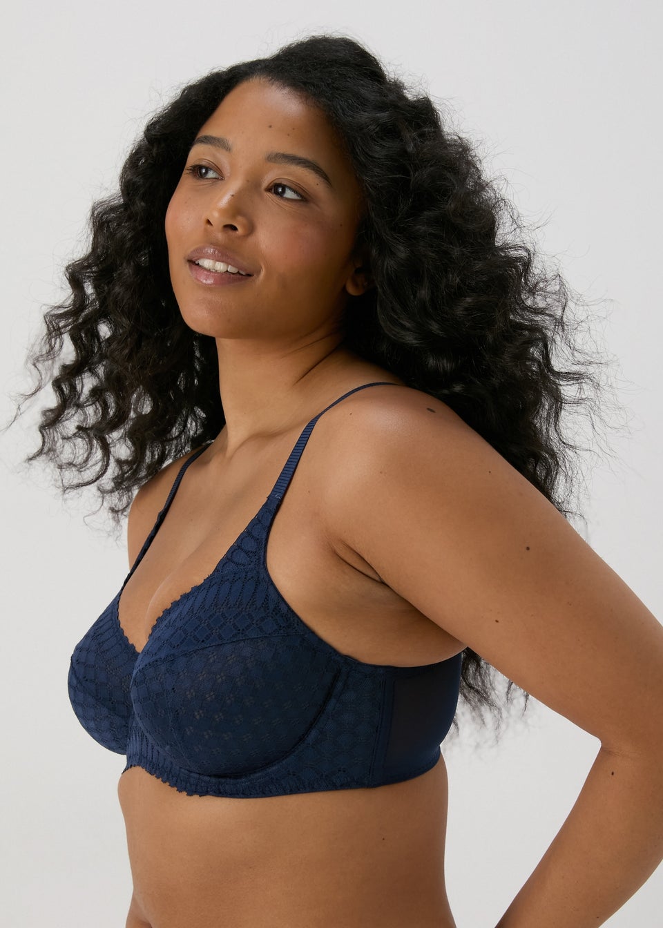 Navy Stretch Lace DD+ Bra