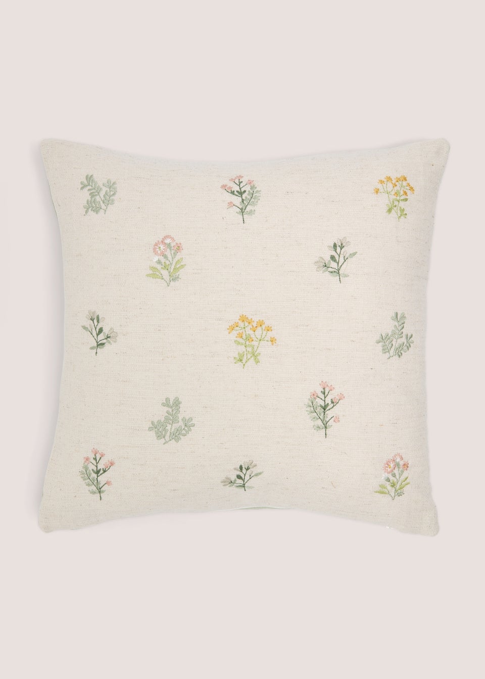 Green Embroidered Flower Cushion (43cm x 43cm)