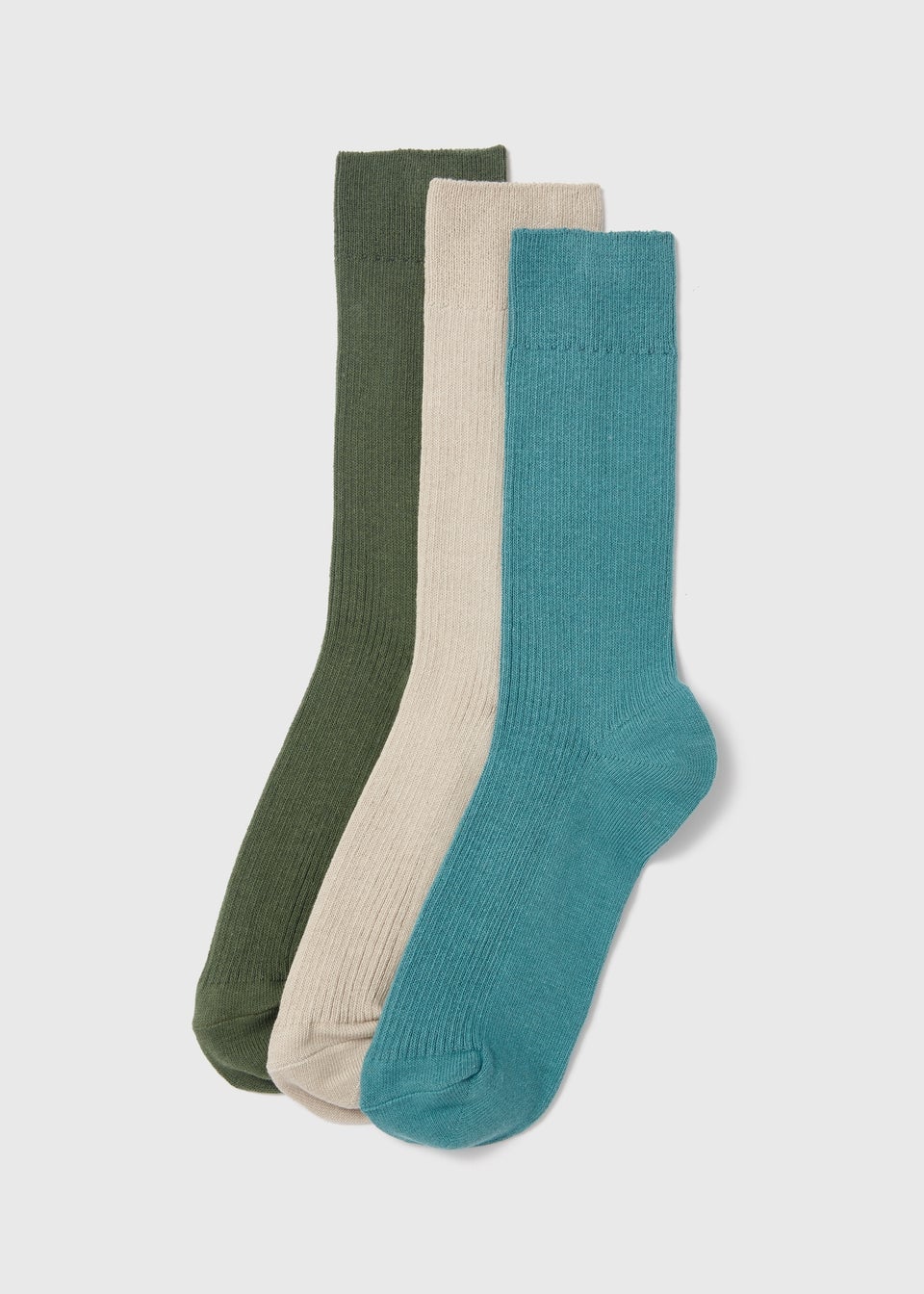 3 Pack Casual Ribbed Socks
