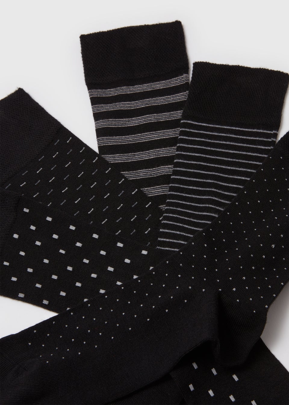 5 Pack Black Flexi Top Socks