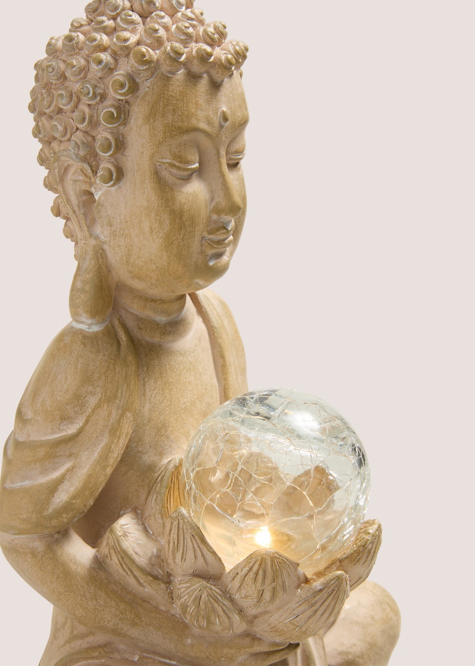 Outdoor Cream Buddha Solar Light (14.5cm x 33cm)