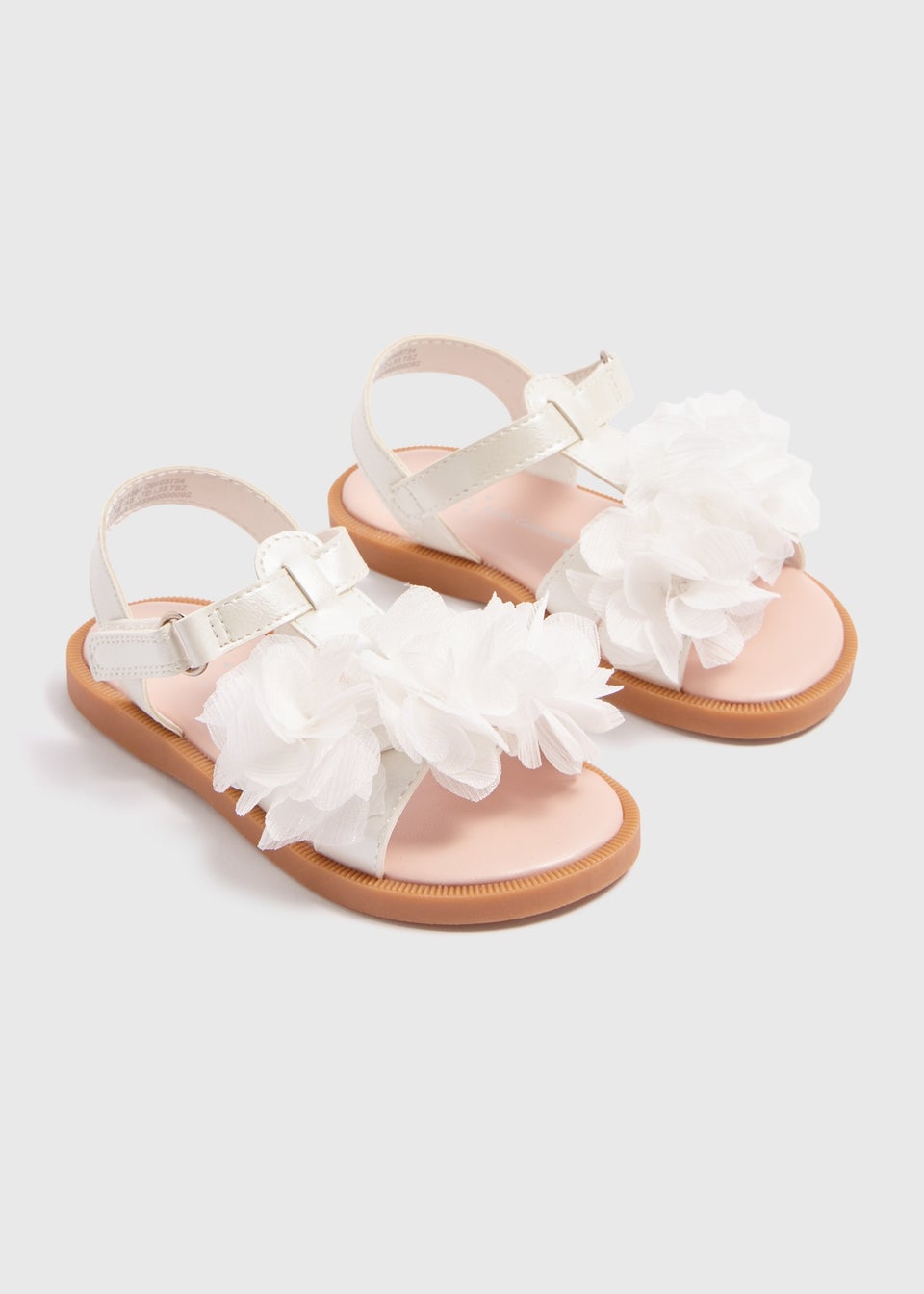 Girls White Corsage Occasion Sandals (Younger 4-12)