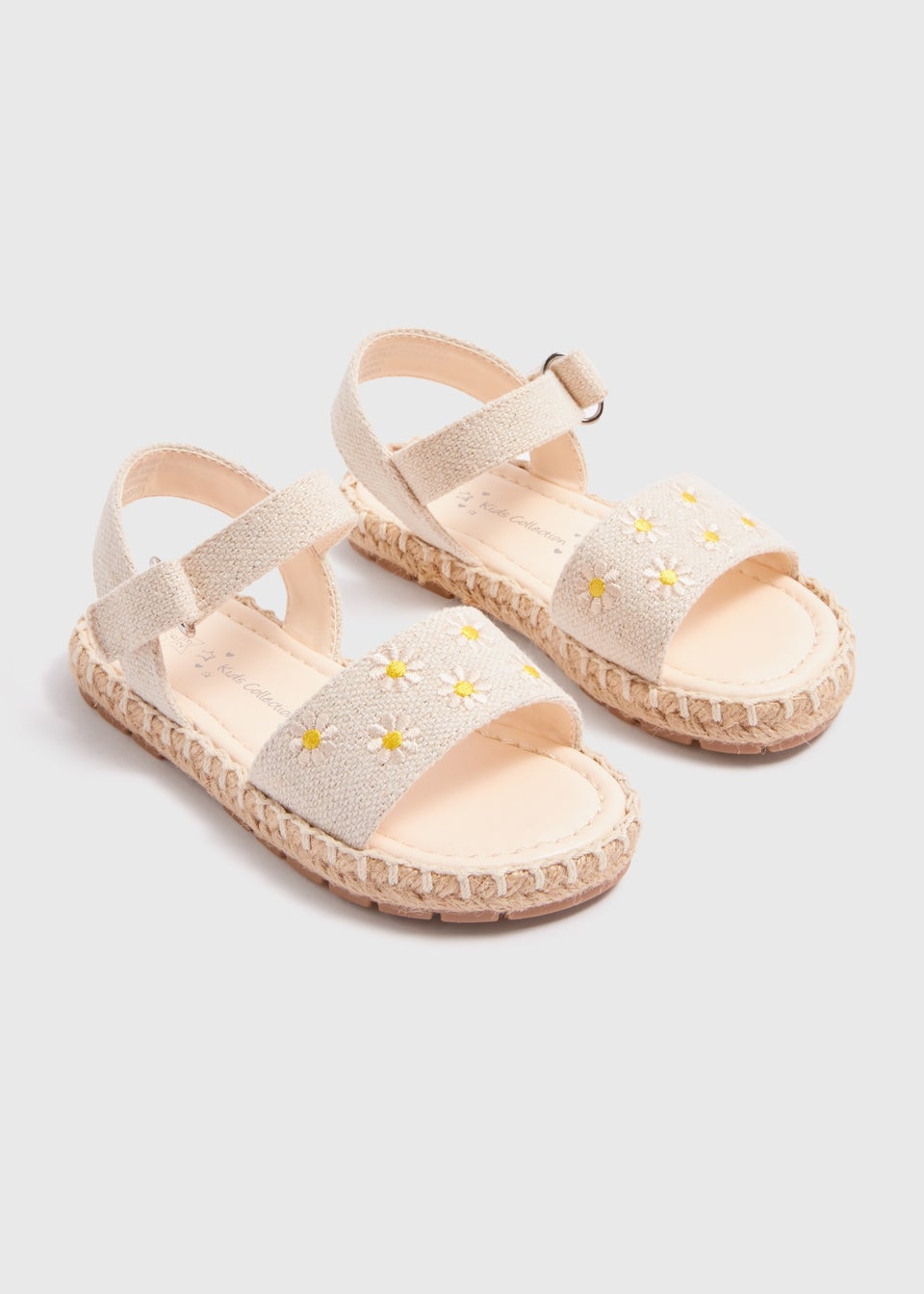 Girls Cream Daisy Espadrille Sandals Younger 4 12 Matalan