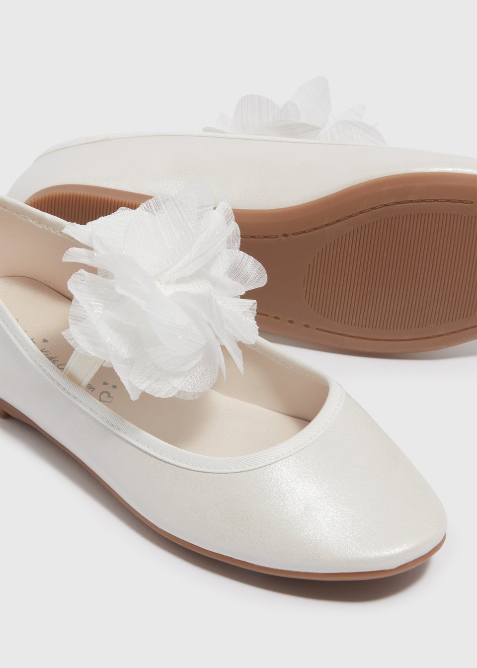 Girls White Floral Ballet Sandals (Younger 10-Older 5)