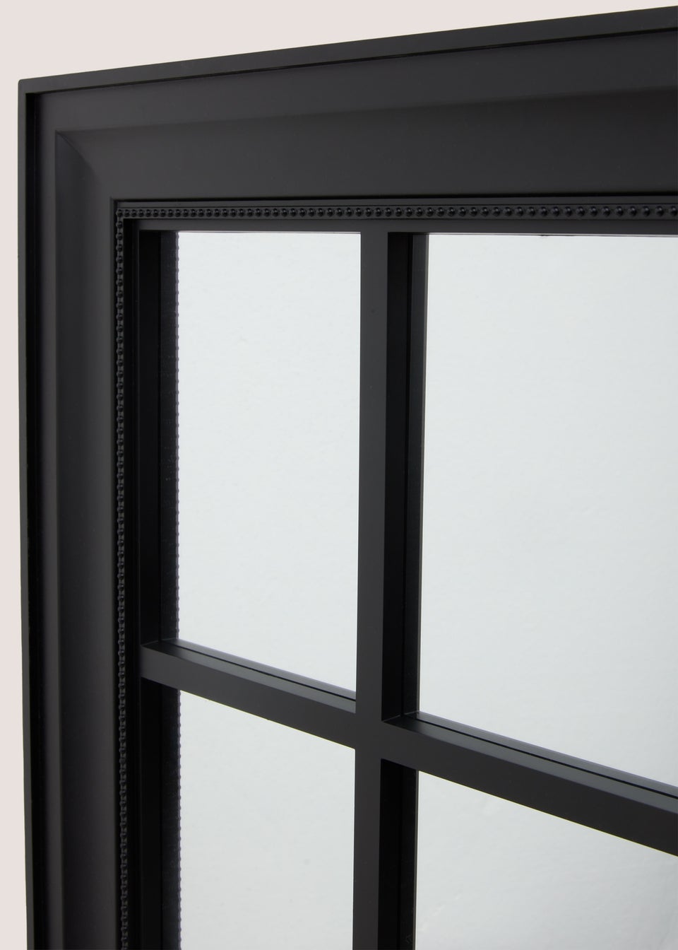 Black Plastic Grid Mirror (74cm x 59cm x 3.25cm)