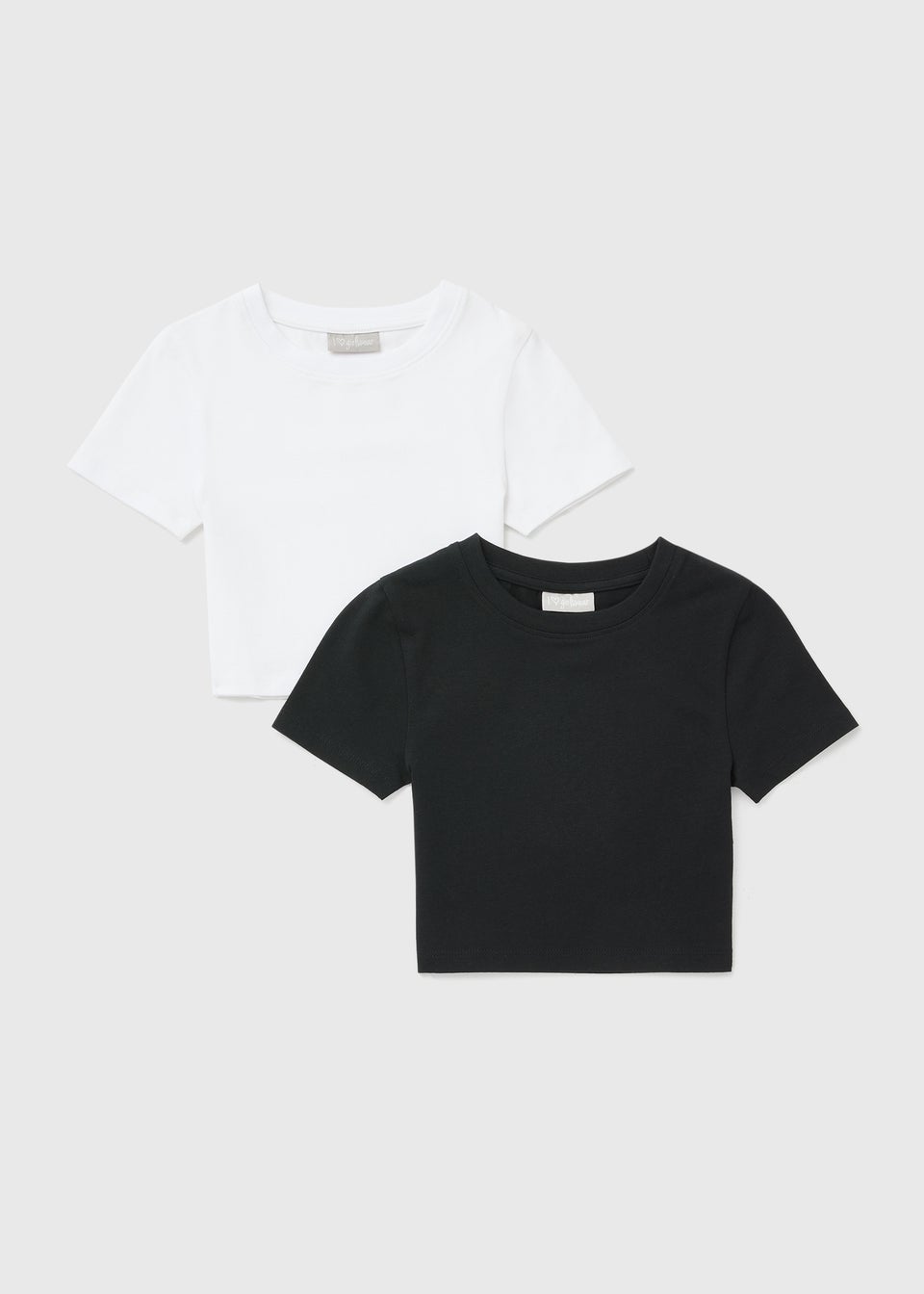 Girls 2 Pack Black & White Mono T-Shirt (7-15yrs)