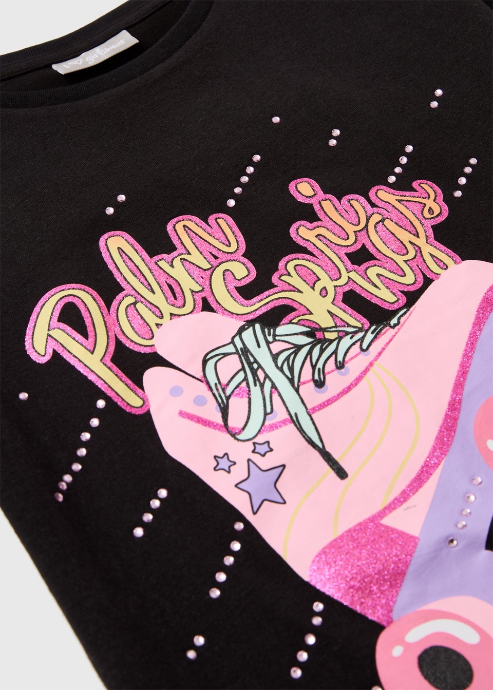 Girls Black Rollerskate Upspec T-Shirt (7-13yrs)