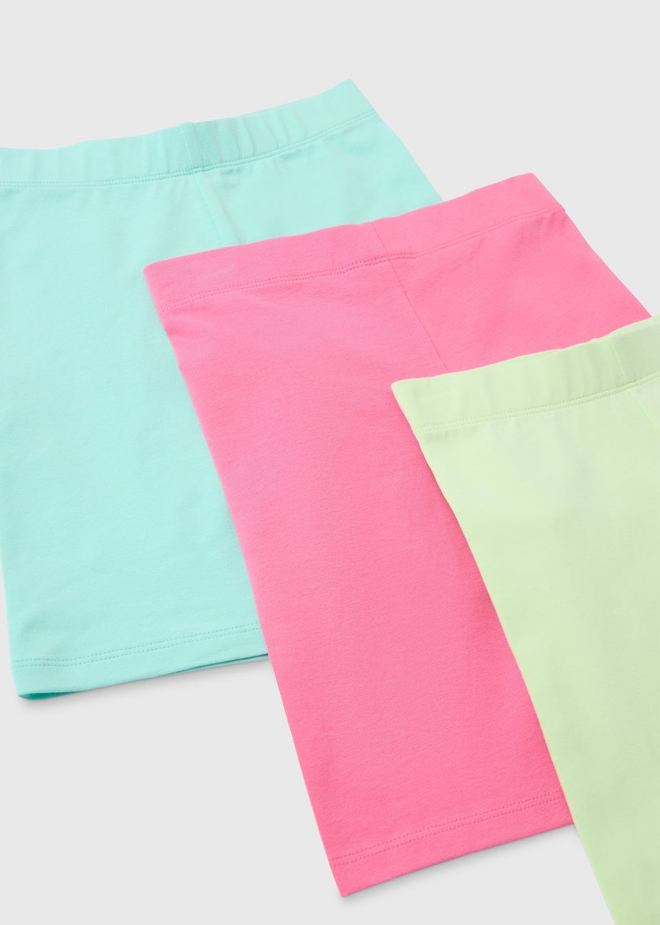 Girls 3 Pack Multicoloured Cycling Shorts