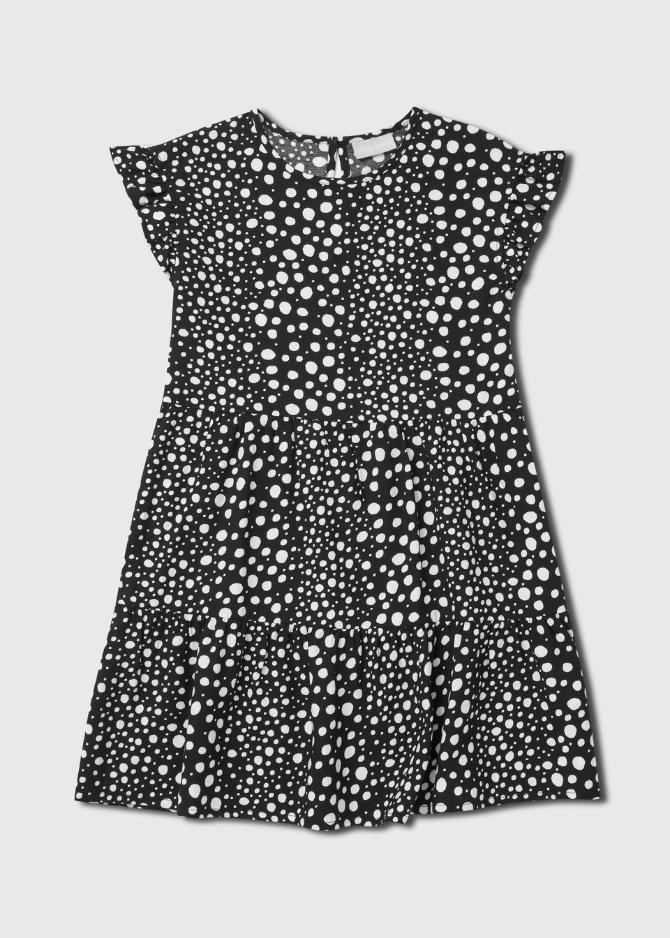 Girls Black Spot Viscose Dress (7-13yrs)