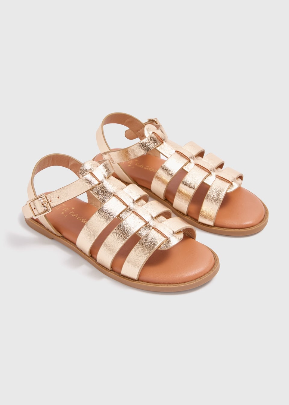 Girls Gold Gladiator Sandals (Younger 10- Older 5)