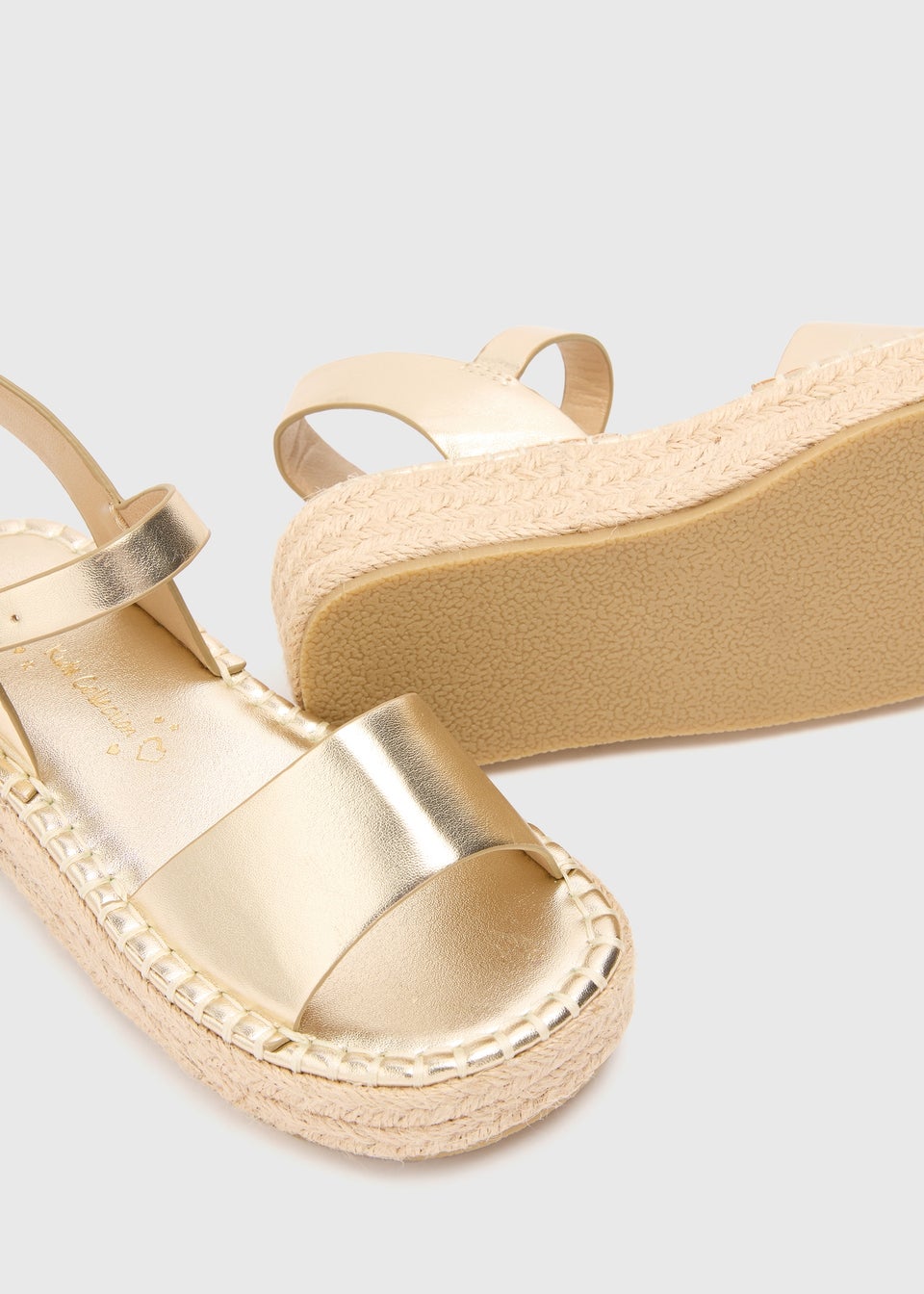 Girls Gold Flatform Espadrille Sandals (Younger 10-Older 5)