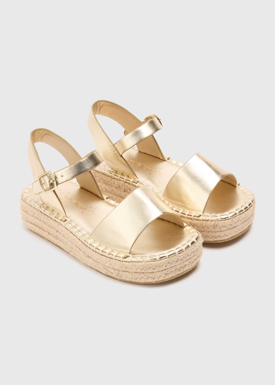 Girls Gold Flatform Espadrille Sandals (Younger 10-Older 5)