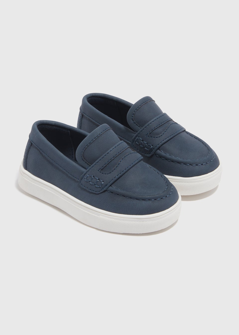 Boys Navy PU Loafers (Younger 4-9)