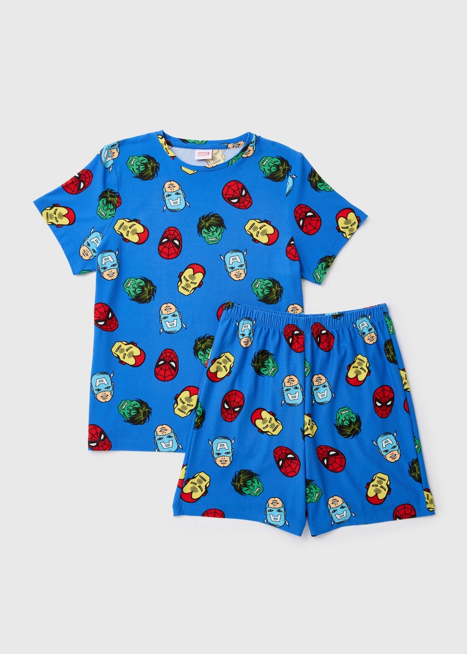 Marvel Kids Blue Avengers T-Shirt & Shorts Pyjama Set (3-12yrs)
