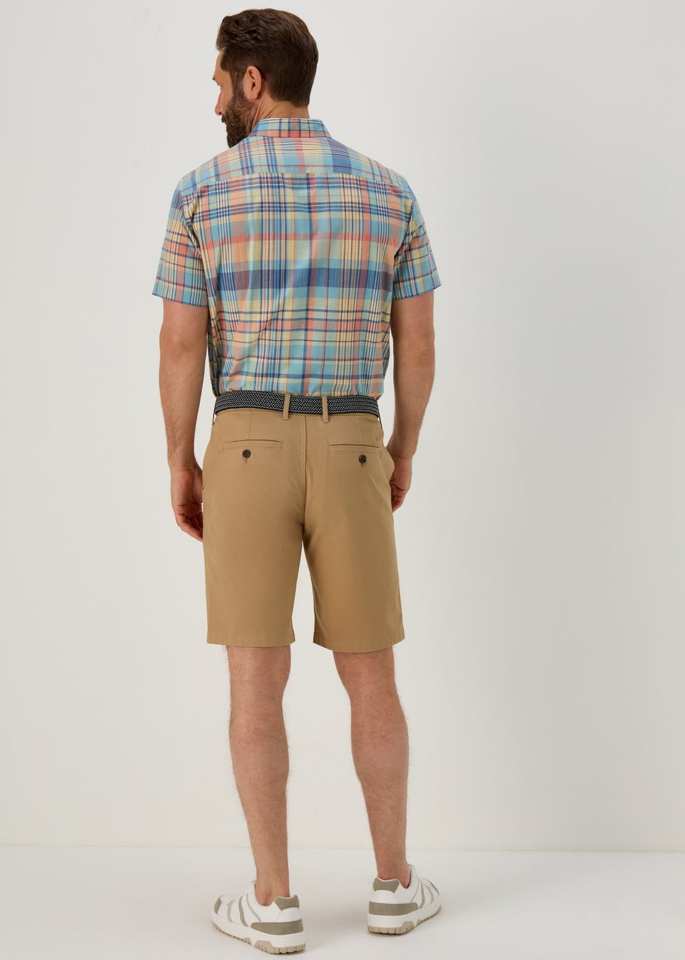 Lincoln Beige Belted Chino Shorts