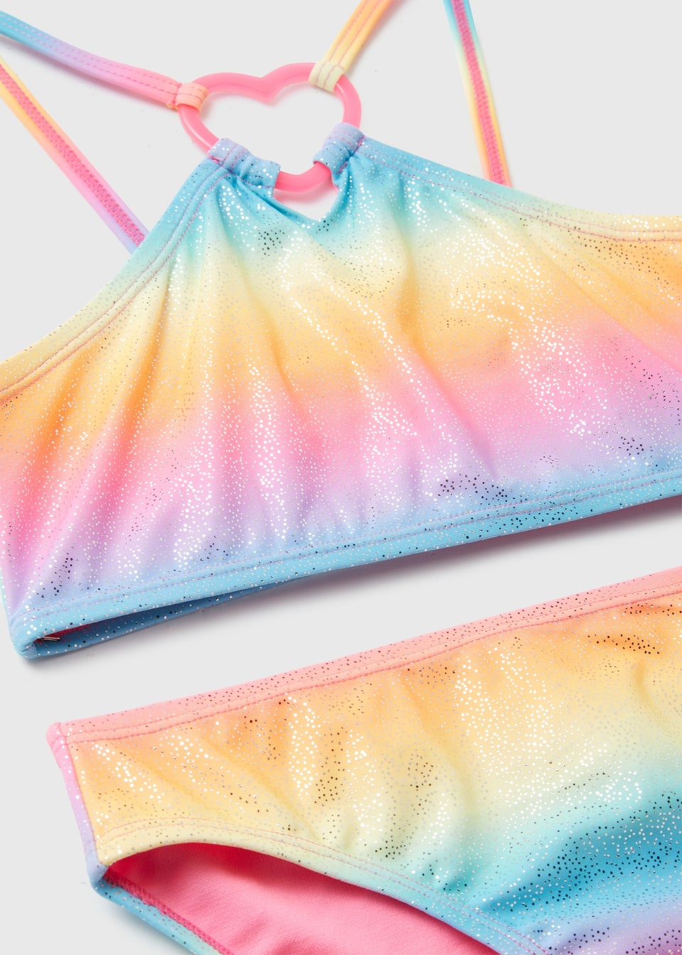 Girls Multicolour Glitter Ombre 3 Piece Swimsuit (6-13yrs)