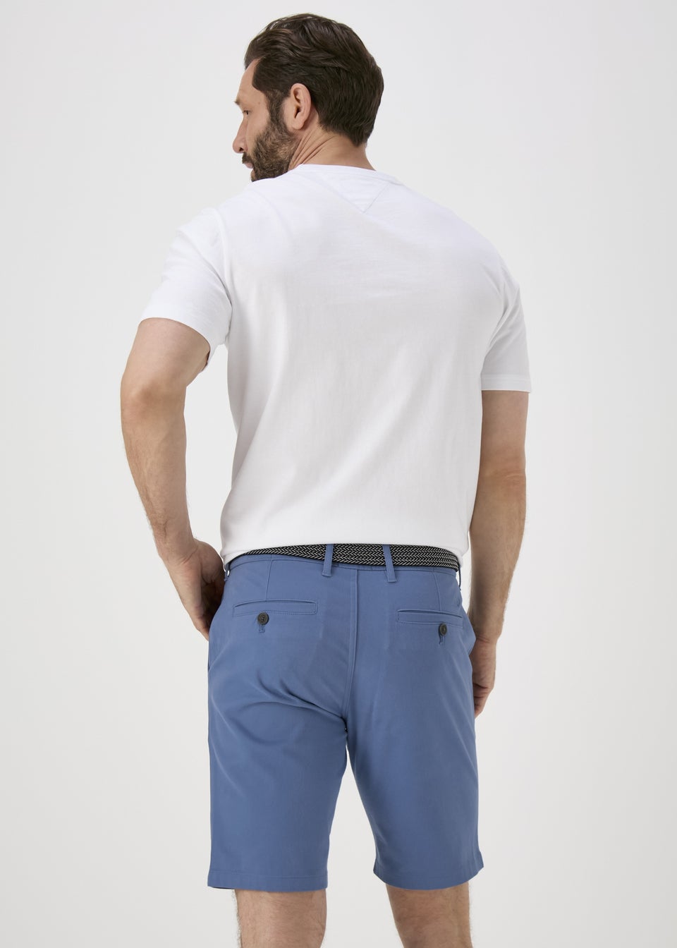 Blue Belted Chino Shorts