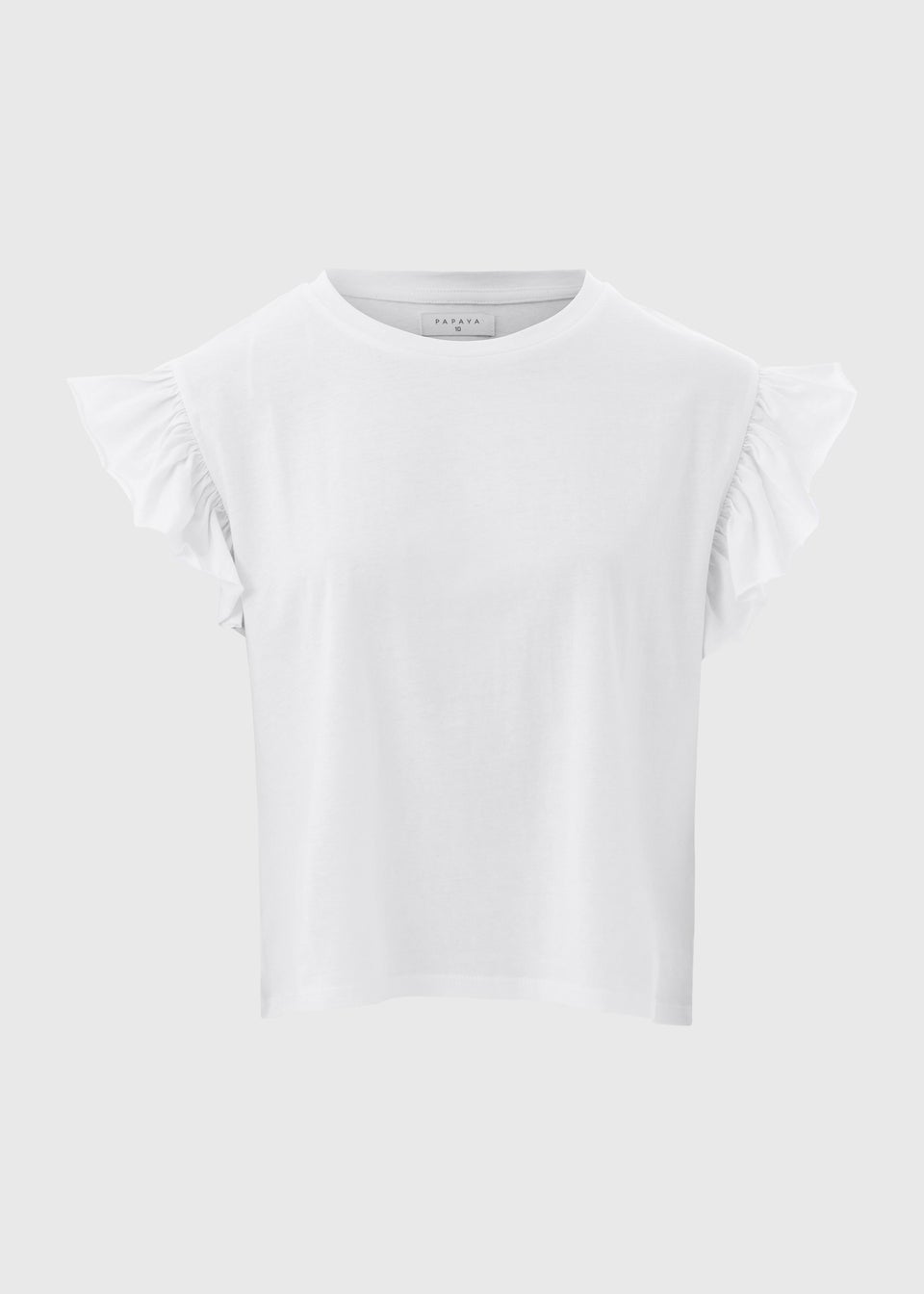 White Frill Sleeve T-Shirt