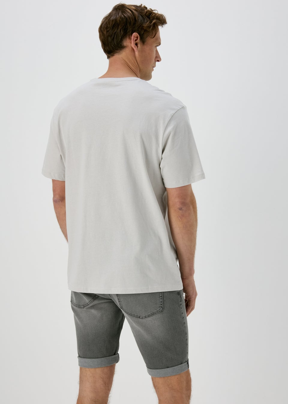 Grey Stretch Denim Shorts