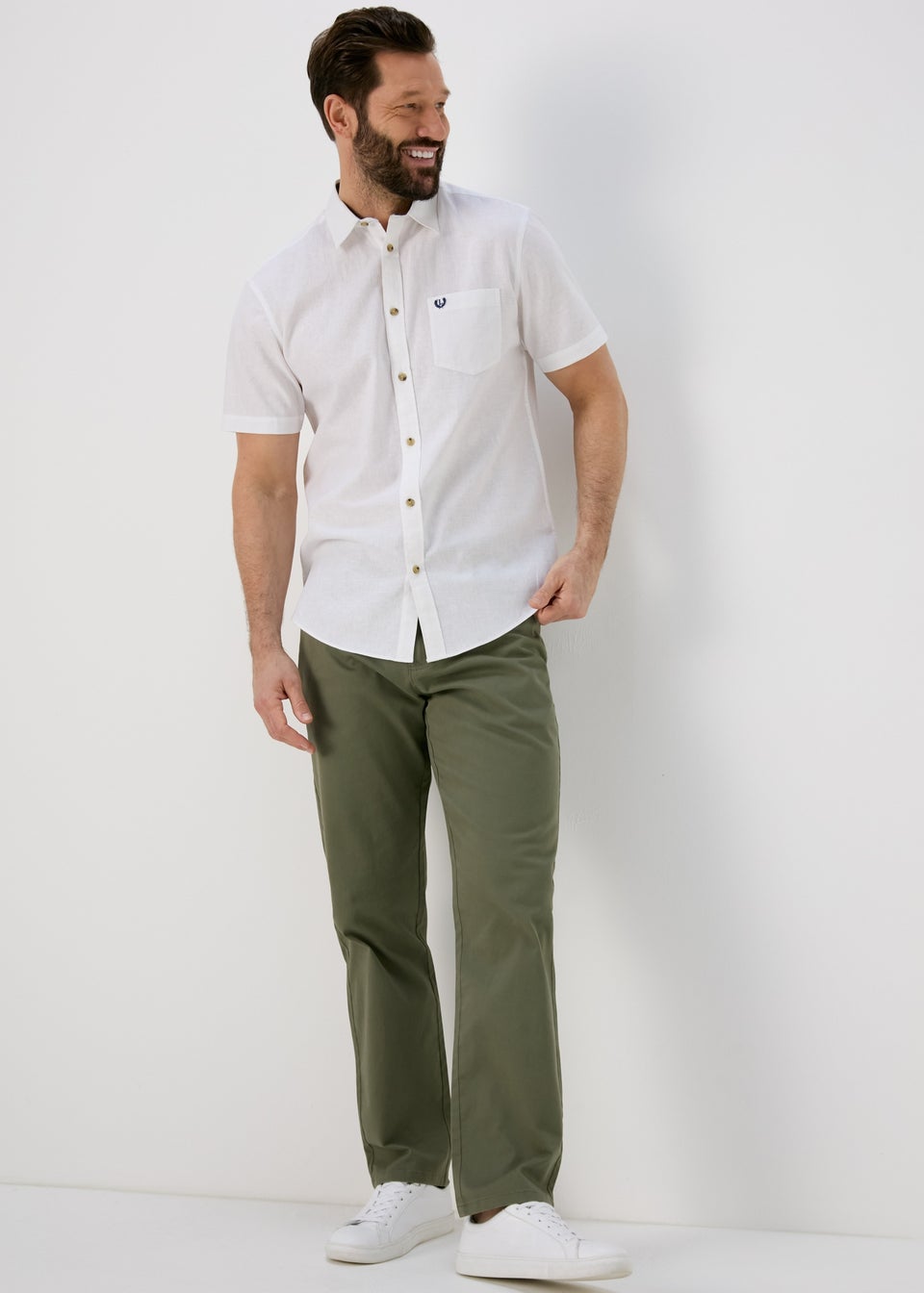 Lincoln White Short Sleeve Linen Shirt