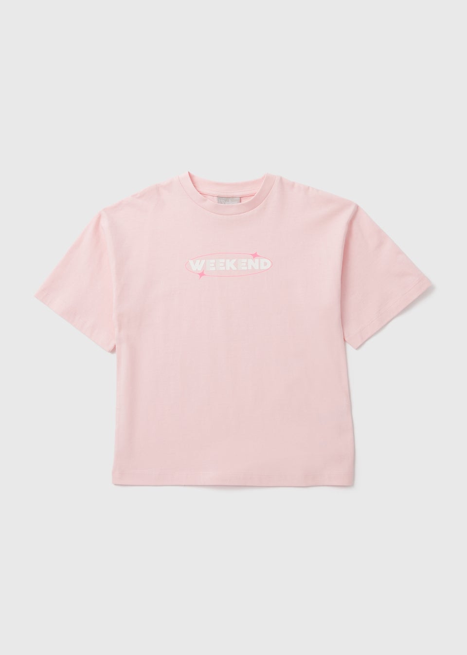 Girls Pink Weekend Slogan T-Shirt (7-15yrs)