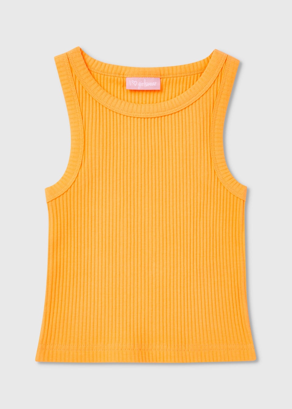 Girls Orange Ribbed Vest (7-15yrs)