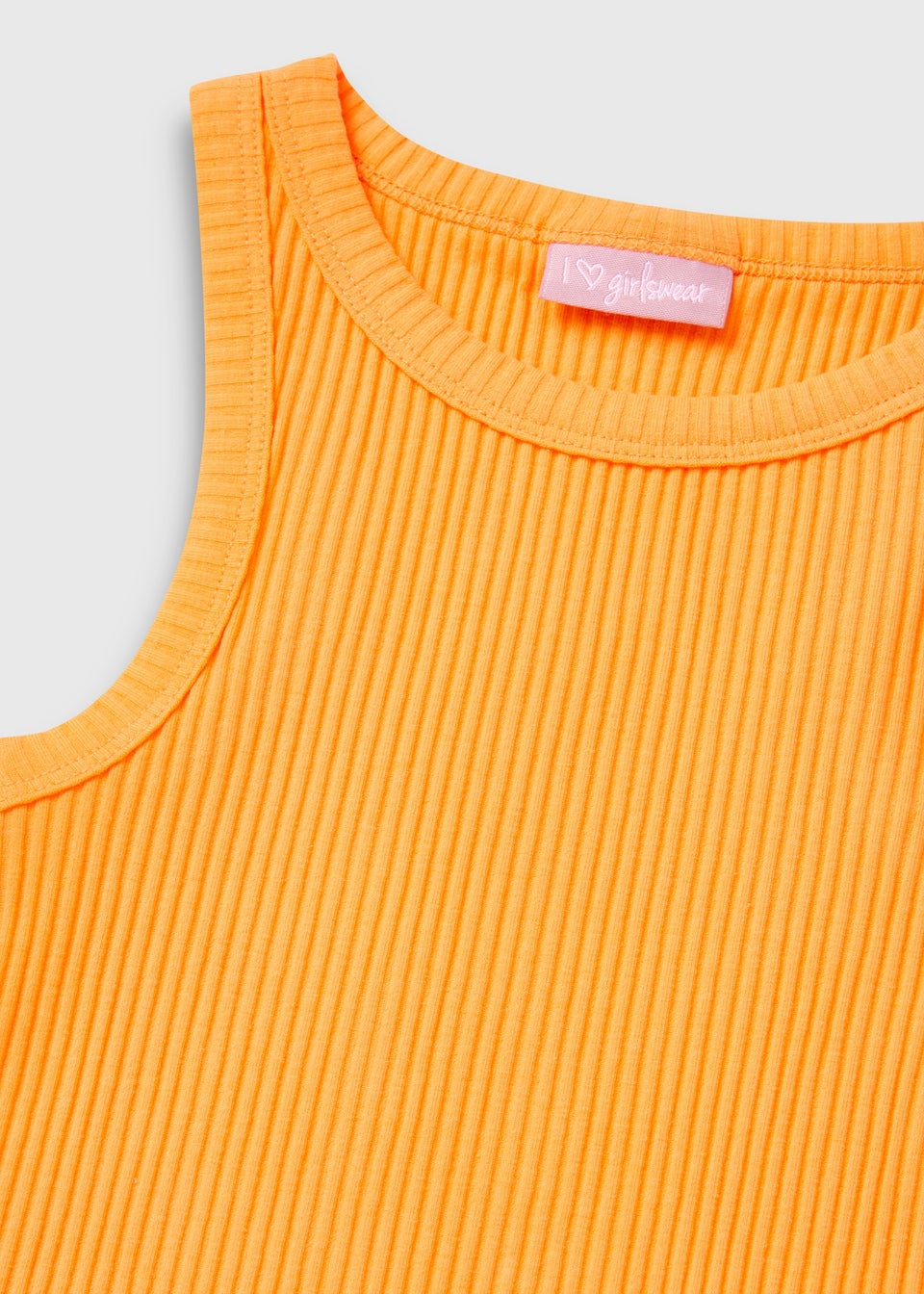 Girls Orange Ribbed Vest (7-15yrs)