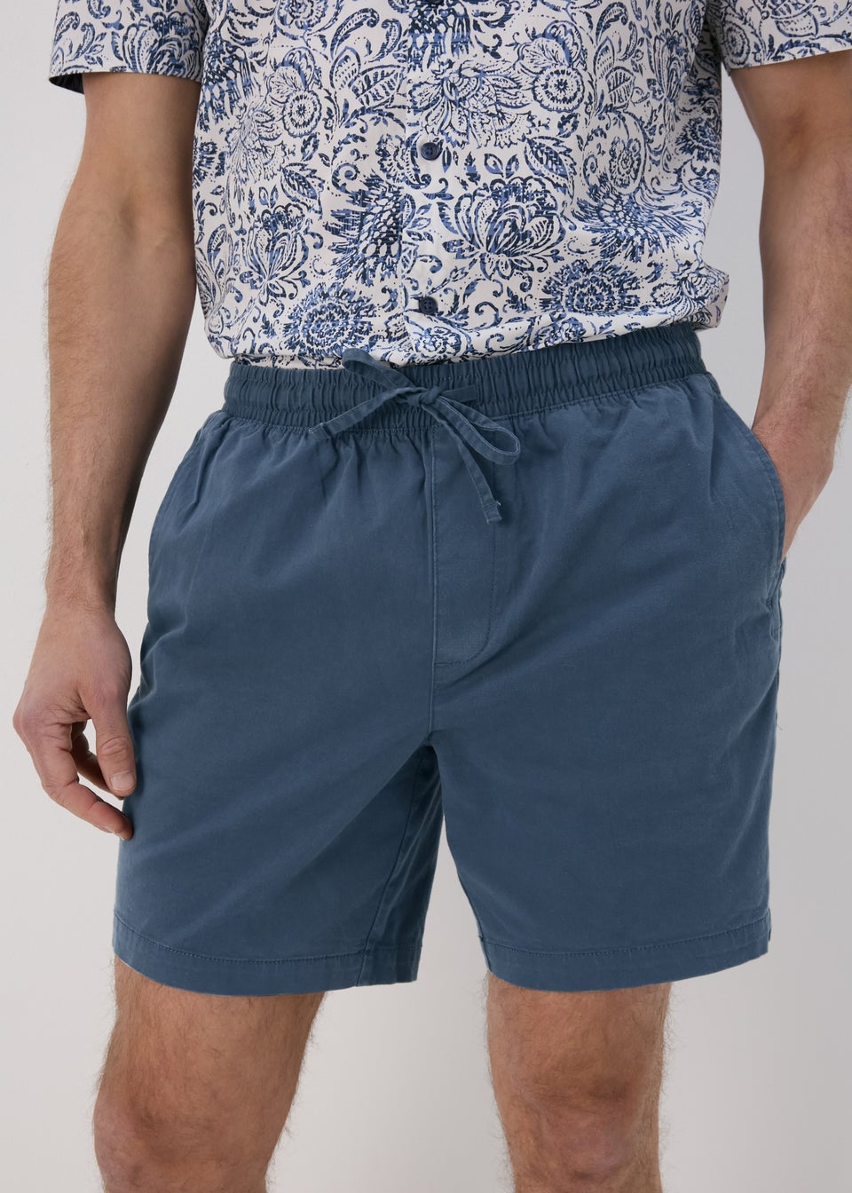 Navy Drawcord Chino Shorts