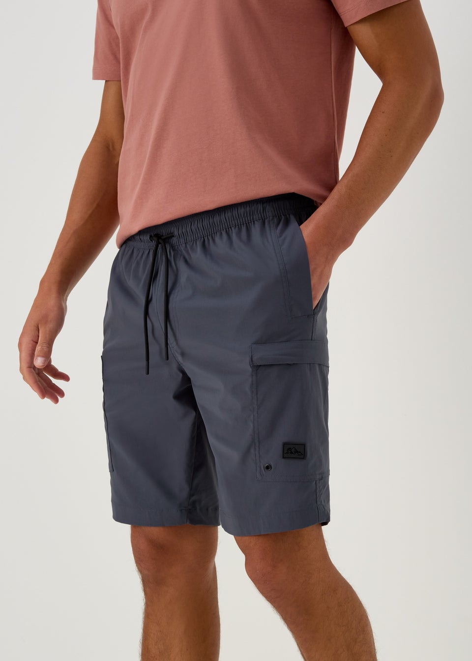 Blue Technical Drawcord Cargo Shorts