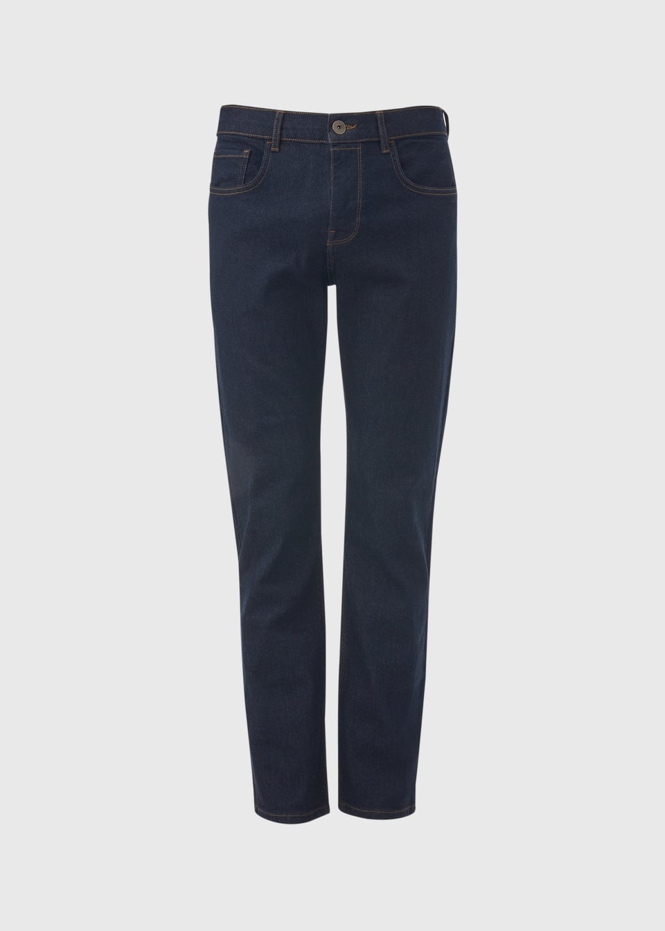 Blue Raw Straight Jeans