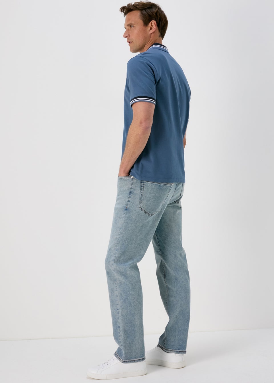 Blue Light Wash Straight Fit Jeans